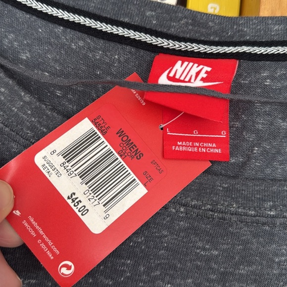 NWT Nike flecked grey 3/4 banded sleeve lightweight sweatshirt/tee Large - Picture 3 of 5